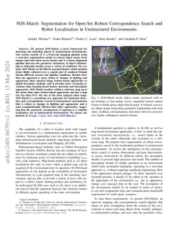 SOS-Match: Segmentation for Open-Set Robust Correspondence Search and
  Robot Localization in Unstructured Environments