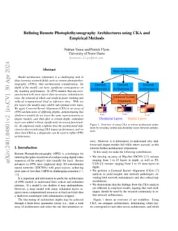 Refining Remote Photoplethysmography Architectures using CKA and
  Empirical Methods