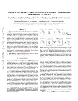Diffusion-based Pose Refinement and Muti-hypothesis Generation for 3D
  Human Pose Estimaiton