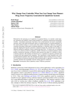 Why Change Your Controller When You Can Change Your Planner: Drag-Aware
  Trajectory Generation for Quadrotor Systems