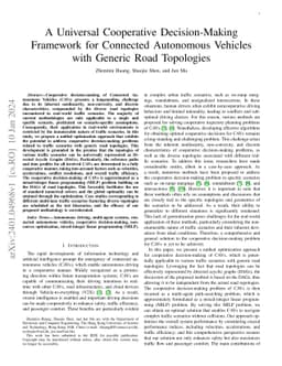 A Universal Cooperative Decision-Making Framework for Connected
  Autonomous Vehicles with Generic Road Topologies