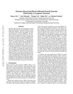 Structure-Preserving Physics-Informed Neural Networks With Energy or
  Lyapunov Structure