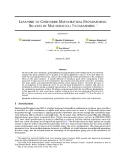 Learning to Configure Mathematical Programming Solvers by Mathematical
  Programming
