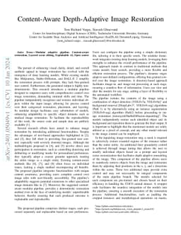 Content-Aware Depth-Adaptive Image Restoration
