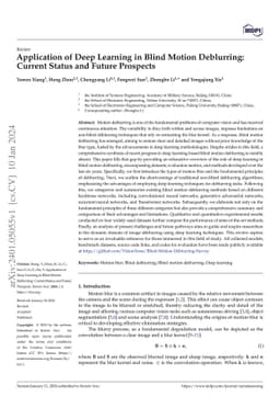 Application of Deep Learning in Blind Motion Deblurring: Current Status
  and Future Prospects