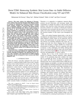 Derm-T2IM: Harnessing Synthetic Skin Lesion Data via Stable Diffusion
  Models for Enhanced Skin Disease Classification using ViT and CNN