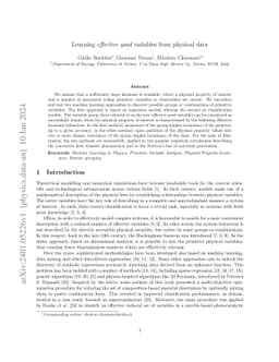 Learning effective good variables from physical data
