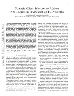 Strategic Client Selection to Address Non-IIDness in HAPS-enabled FL Networks