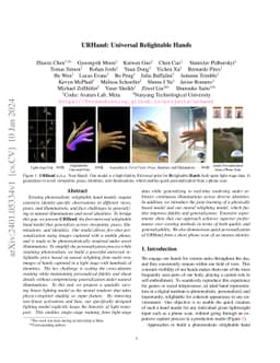 URHand: Universal Relightable Hands
