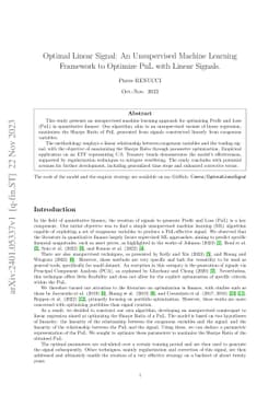 Optimal Linear Signal: An Unsupervised Machine Learning Framework to
  Optimize PnL with Linear Signals