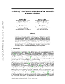 Rethinking Performance Measures of RNA Secondary Structure Problems
