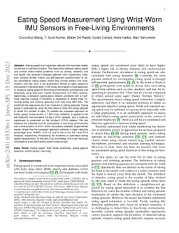 Eating Speed Measurement Using Wrist-Worn IMU Sensors in Free-Living
  Environments