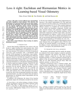 Loss it right: Euclidean and Riemannian Metrics in Learning-based Visual
  Odometry