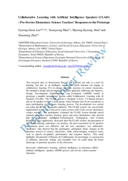 Collaborative Learning with Artificial Intelligence Speakers (CLAIS):
  Pre-Service Elementary Science Teachers' Responses to the Prototype