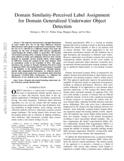Domain Similarity-Perceived Label Assignment for Domain Generalized
  Underwater Object Detection