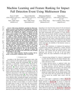 Machine Learning and Feature Ranking for Impact Fall Detection Event Using Multisensor Data
