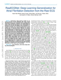 RawECGNet: Deep Learning Generalization for Atrial Fibrillation
  Detection from the Raw ECG