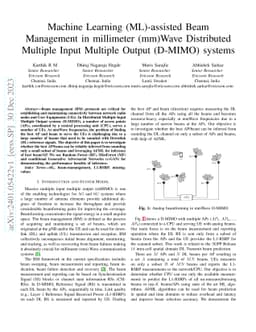 Machine Learning (ML)-assisted Beam Management in millimeter (mm)Wave
  Distributed Multiple Input Multiple Output (D-MIMO) systems