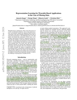 Representation Learning for Wearable-Based Applications in the Case of
  Missing Data