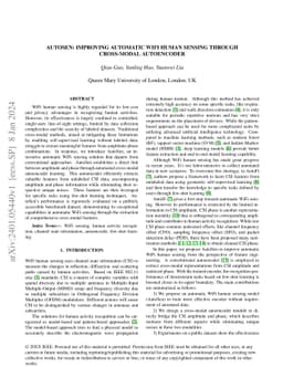 Autosen: improving automatic wifi human sensing through cross-modal
  autoencoder