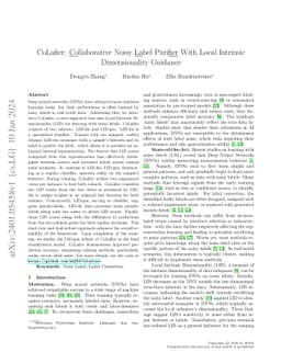 CoLafier: Collaborative Noisy Label Purifier With Local Intrinsic
  Dimensionality Guidance