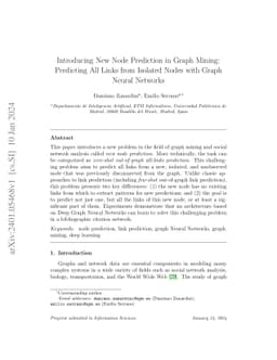 Introducing New Node Prediction in Graph Mining: Predicting All Links
  from Isolated Nodes with Graph Neural Networks