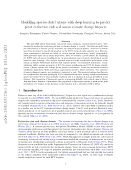 Modelling Species Distributions with Deep Learning to Predict Plant
  Extinction Risk and Assess Climate Change Impacts
