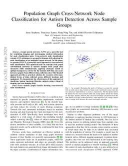 Population Graph Cross-Network Node Classification for Autism Detection
  Across Sample Groups