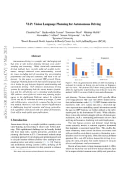 VLP: Vision Language Planning for Autonomous Driving