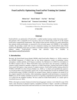 FourCastNeXt: Optimizing FourCastNet Training for Limited Compute