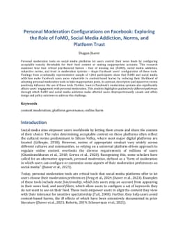Personal Moderation Configurations on Facebook: Exploring the Role of
  FoMO, Social Media Addiction, Norms, and Platform Trust