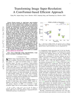Transforming Image Super-Resolution: A ConvFormer-based Efficient
  Approach