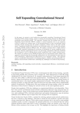 Self Expanding Convolutional Neural Networks