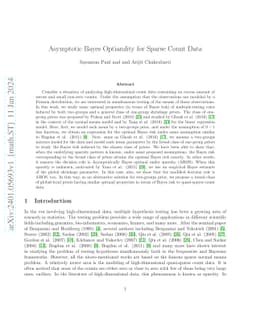 Asymptotic Bayes Optiamlity for Sparse Count Data