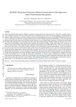 HiCMAE: Hierarchical Contrastive Masked Autoencoder for Self-Supervised
  Audio-Visual Emotion Recognition