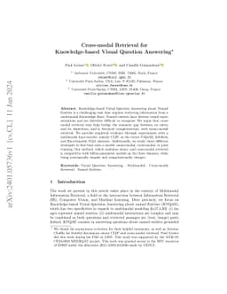 Cross-modal Retrieval for Knowledge-based Visual Question Answering
