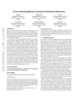 Cross-Inlining Binary Function Similarity Detection