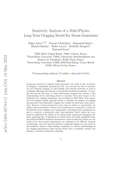 Sensitivity Analyses of a Multi-Physics Long-Term Clogging Model For
  Steam Generators