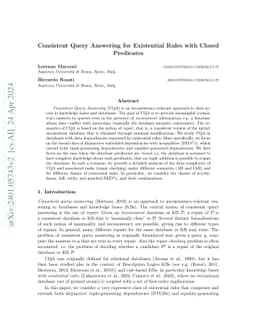 Consistent Query Answering for Existential Rules with Closed Predicates