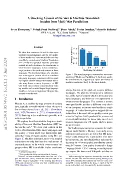 A Shocking Amount of the Web is Machine Translated: Insights from
  Multi-Way Parallelism