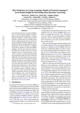 How Proficient Are Large Language Models in Formal Languages? An
  In-Depth Insight for Knowledge Base Question Answering