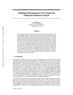 Designing Heterogeneous LLM Agents for Financial Sentiment Analysis