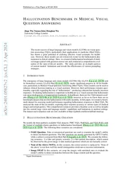 Hallucination Benchmark in Medical Visual Question Answering