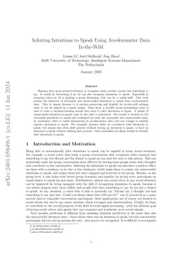 Inferring Intentions to Speak Using Accelerometer Data In-the-Wild