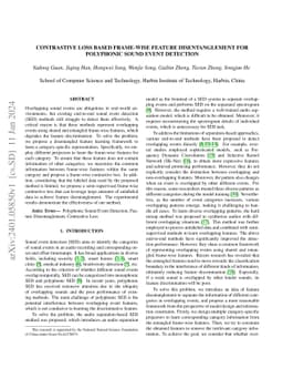 Contrastive Loss Based Frame-wise Feature disentanglement for Polyphonic
  Sound Event Detection