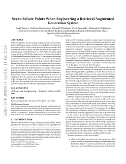 Seven Failure Points When Engineering a Retrieval Augmented Generation
  System