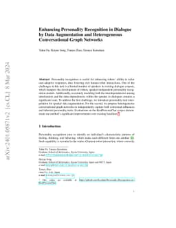 Enhancing Personality Recognition in Dialogue by Data Augmentation and
  Heterogeneous Conversational Graph Networks