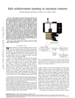 Safe reinforcement learning in uncertain contexts