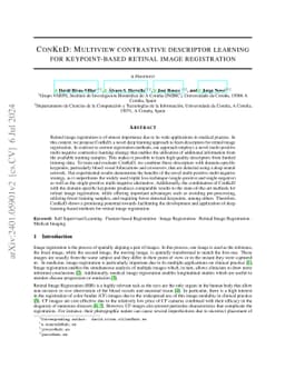 ConKeD: Multiview contrastive descriptor learning for keypoint-based
  retinal image registration