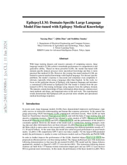 EpilepsyLLM: Domain-Specific Large Language Model Fine-tuned with
  Epilepsy Medical Knowledge